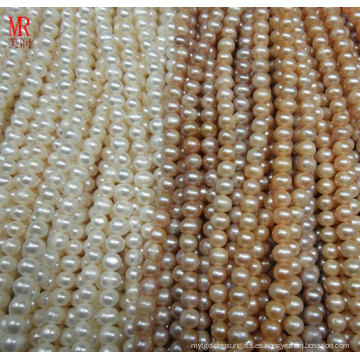 9-10mm Ronda Perlas de agua dulce cultivadas Strands